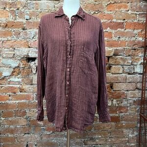 Free People oversized striped top.